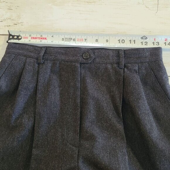 Vintage Ralph Lauren Pants Gray Worsted Wool High Waisted Pleated Cuffed 8P USA - Picture 6 of 10